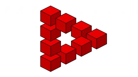 Abstract red optical illusion. white screen footage. 4k 3d animation. 스톡 동영상 44289581