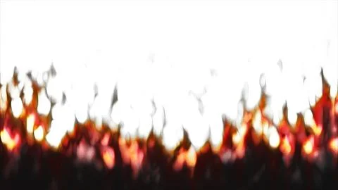 Abstract Red Orange Fire Burning On White Ilustración de archivo