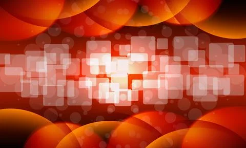 Abstract red orange gradient circle backdrop with glass squares pattern. Stock Illustration