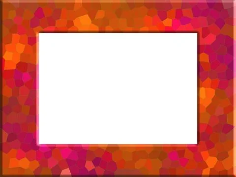 Abstract red orange with hints of a turquoise photo frame Stock Illustration