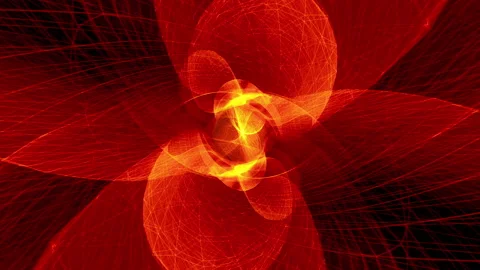 Abstract Red Orange Line Wave Background Seamless Loop Futuristic 스톡 동영상 132795214
