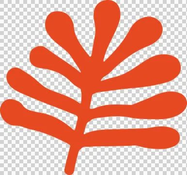 Abstract red organic shape is floating on transparent background in flat 스톡 일러스트