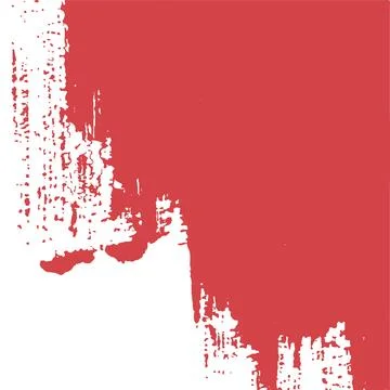 Abstract Red Paint Brush Stroke on White Square Background Stock Illustration