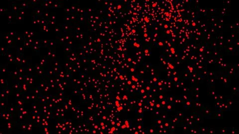 Abstract Red Paint Splatter and Blood-Like Particle Spots Isolated on Dark .. Stock Illustration