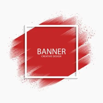 Abstract red paint stroke modern banner, vector Stock Illustration
