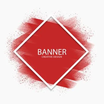 Abstract red paint stroke modern banner, vector Stock Illustration