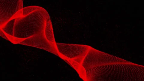 Abstract red particle dots wave background. Digital dot-wave animation Stock Footage 229372071