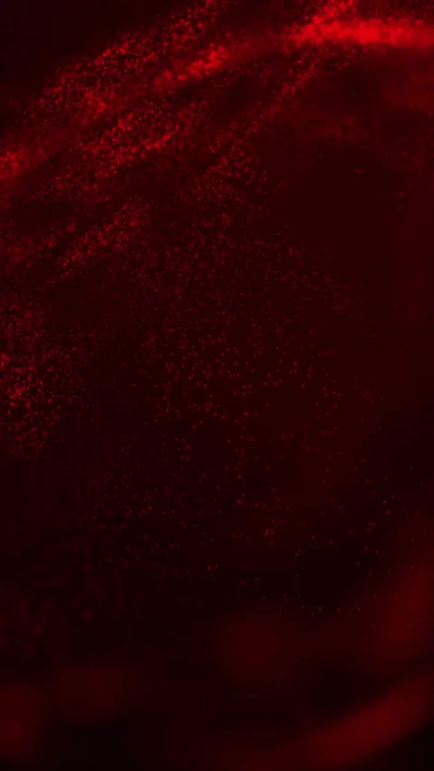 Abstract red particle lines flowing on black background, vertical format Stock Footage 340134401
