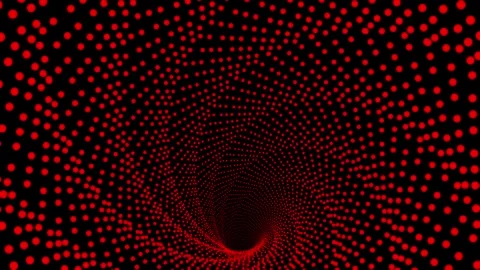 Abstract red particle vortex spiral loop on black background. Stock Footage 336926011