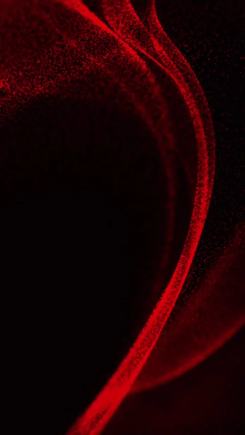 Abstract red particle wave flowing on black background, vertical format Stock Footage 340144926