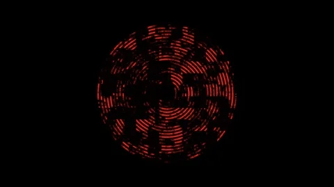 Abstract Red Particles in Circles Slow Motion Against Black Background Scie.. 스톡 동영상 341696610