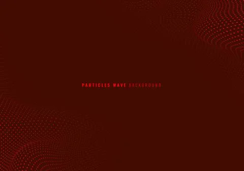 Abstract red particles dots wave dynamic background. Stock Illustration