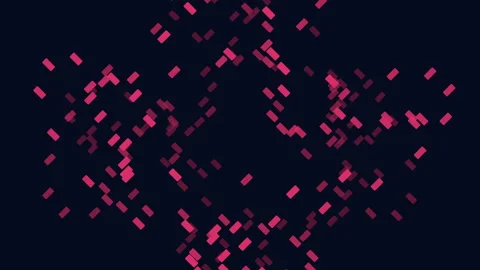 Abstract red particles floating on dark background, digital data motion graphics Stock Footage 333152077