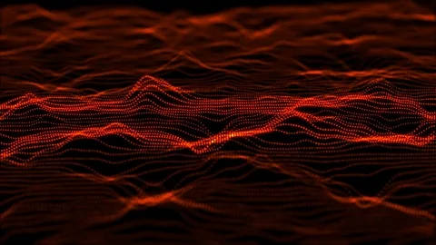 Abstract red particles flowing wave  Stock Footage