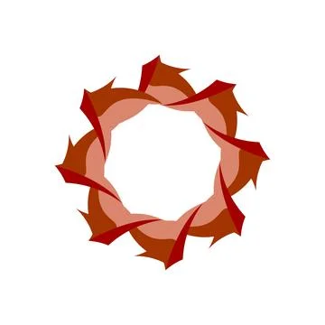 Abstract Red Petal Swirl Pattern Stock Illustration