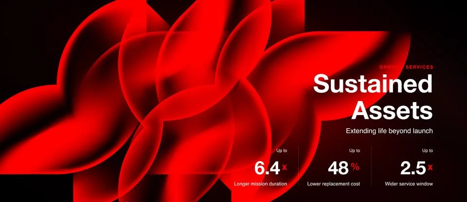 Abstract red petals form dynamic background. Text highlights sustained assets Illustrazione stock