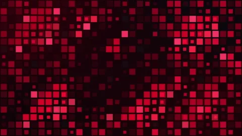 Abstract red pixel background with glowing square grid motion graphic Stock Footage 346736573