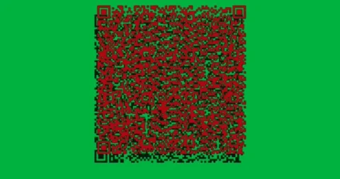 Abstract red pixel matrix forming glitch pattern on transparent background, Stock Footage 347300053