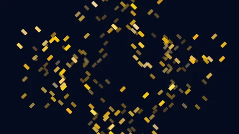 Abstract red pixel squares floating on dark background, digital data motion Stock Footage 333782935