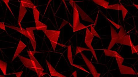 Abstract red plexus connected triangle line moving technology futuristic an.. Stock Illustration