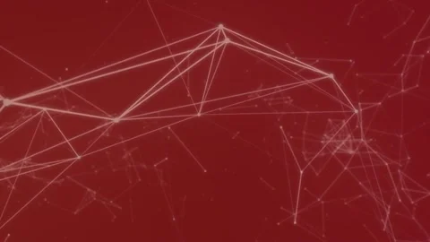 Abstract Red Plexus Network Lines and Digital Connecting Dots Loop Stock Footage 341980333