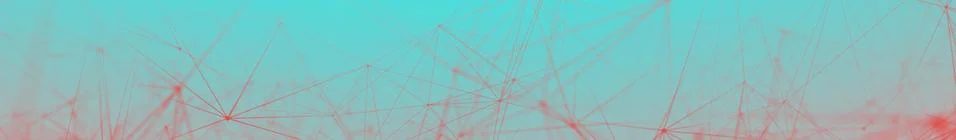 Abstract Red Plexus Polygons on Blue Gradient Full Banner Web Banner Background 库存插图