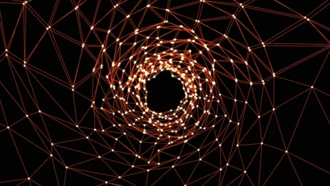 Abstract red plexus tunnel. Stock Footage 231070446