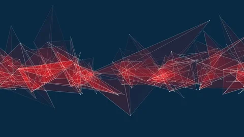 Abstract RED poligon net connections cloud animation background new quality Stock Footage 90442833