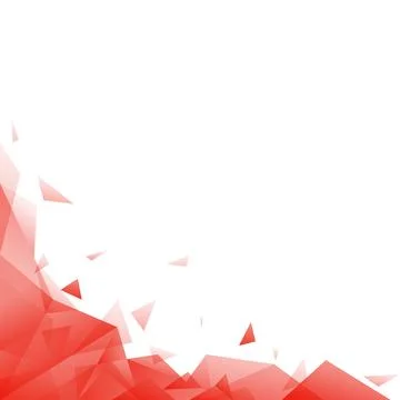 Abstract Red Polygon Corner Frame Vector Illustration, Low Poly Geometric B.. Illustrazione stock