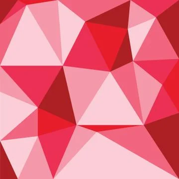 Abstract red  with polygonal pattern on the wall Illustrazione stock