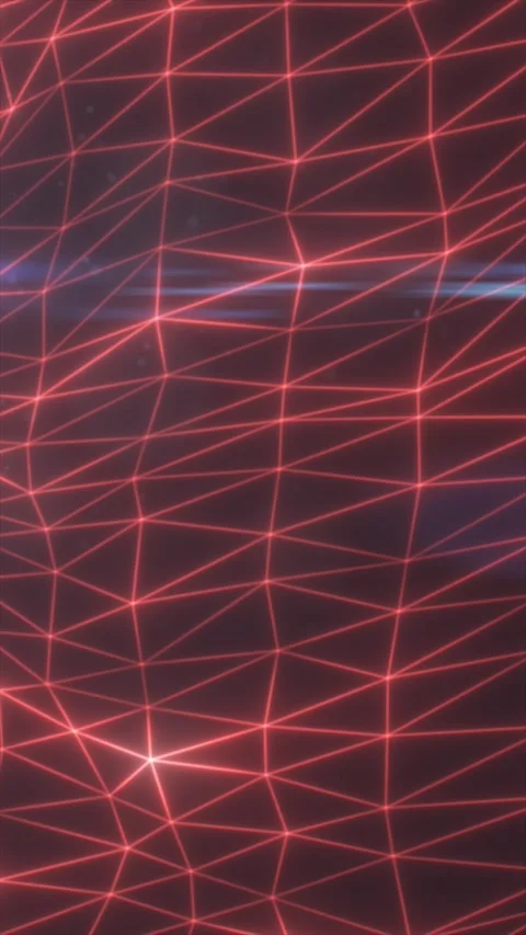 Abstract red polygonal wireframe mesh with glowing connected lines and node.. Stock Footage 342128728