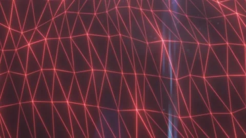 Abstract red polygonal wireframe mesh with glowing connected lines Stock Footage 344188743