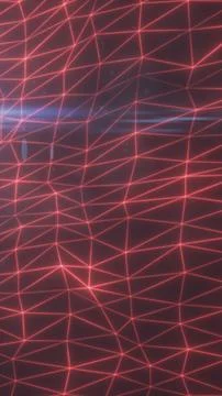 Abstract red polygonal wireframe mesh with glowing connected lines and node.. Stock Illustration