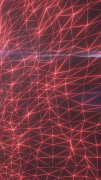 Abstract red polygonal wireframe mesh with glowing connected lines and node.. Illustrazione stock