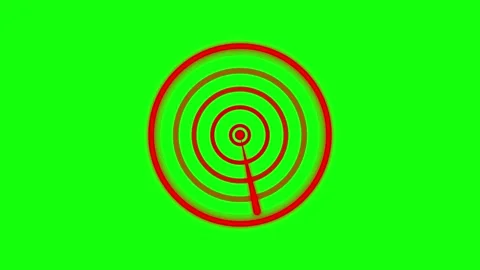Abstract red radar scanning screen simulation on chroma key green backgroun.. Stock Footage 333878174