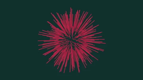 Abstract red radial burst explosion animation on dark green background Vídeos de archivo 333188595