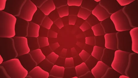 Abstract Red Radial Square Shape Mosaic Spiral Background Stock Footage 241678444
