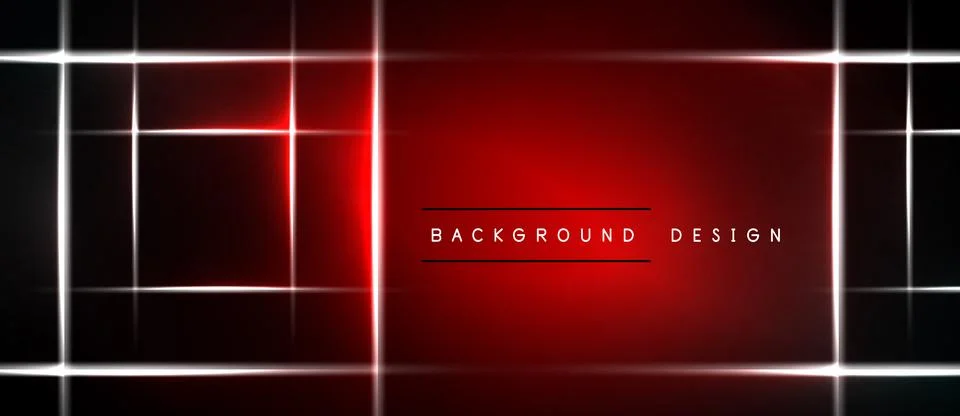 Abstract red rectangle framed by bright white lines. Minimalist design with.. Illustrazione stock