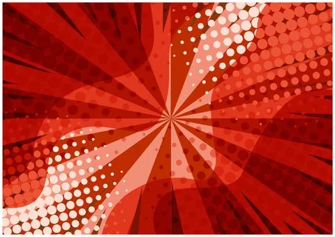 Abstract red retro comic background with waves Stock Illustration