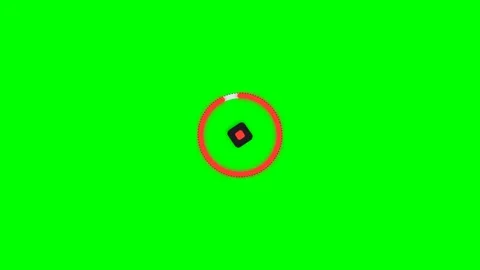 Abstract red ring animation with a central square on a green screen backgroun Stock Footage 340267303