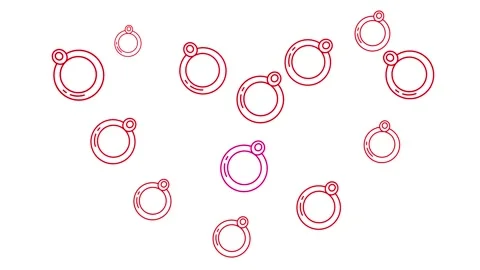 Abstract Red Ring Geometric Pattern on White Background for 2025 Design Stock Footage 344875415