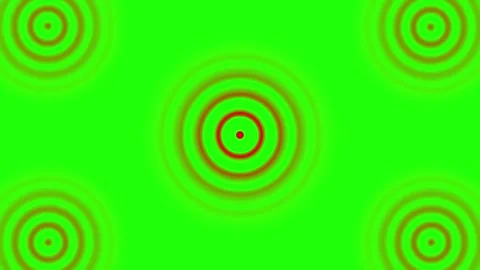 Abstract red ripple circles pulsating over bright green screen background f.. Stock Footage 336476096