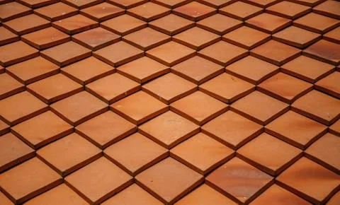 Abstract red roof tile pattern background Stock Photos