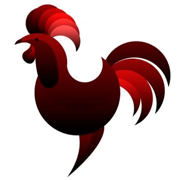Abstract red rooster Stock Illustration