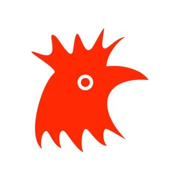 Abstract Red Rooster Symbol Stock Illustration