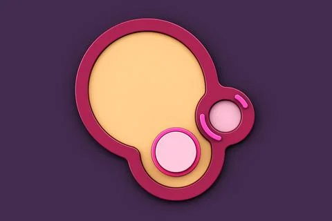 Abstract red round frame on purple background, Speech bubble Stock Illustration