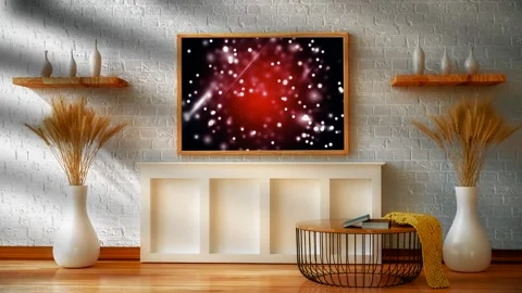 Abstract red screen animation in cute room Stock Footage 200823309