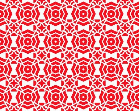 Abstract Red seamless repeat pattern flat style Ornament geometric squares desig Stock Illustration