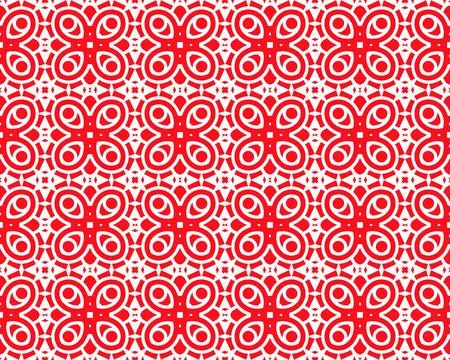 Abstract Red seamless repeat pattern flat style Ornament geometric squares desig Illustrazione stock