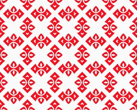 Abstract Red seamless repeat pattern flat style Ornament geometric squares desig Illustrazione stock